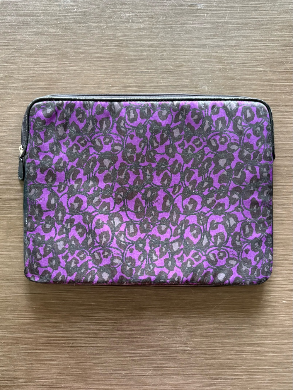 COACH Poppy Purple Ocelot Laptop Sleeve - Picture 5 of 11